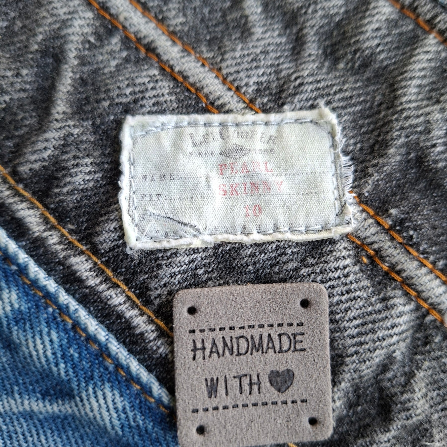 Faded Waistband Denim Make Up or Travel Pouch