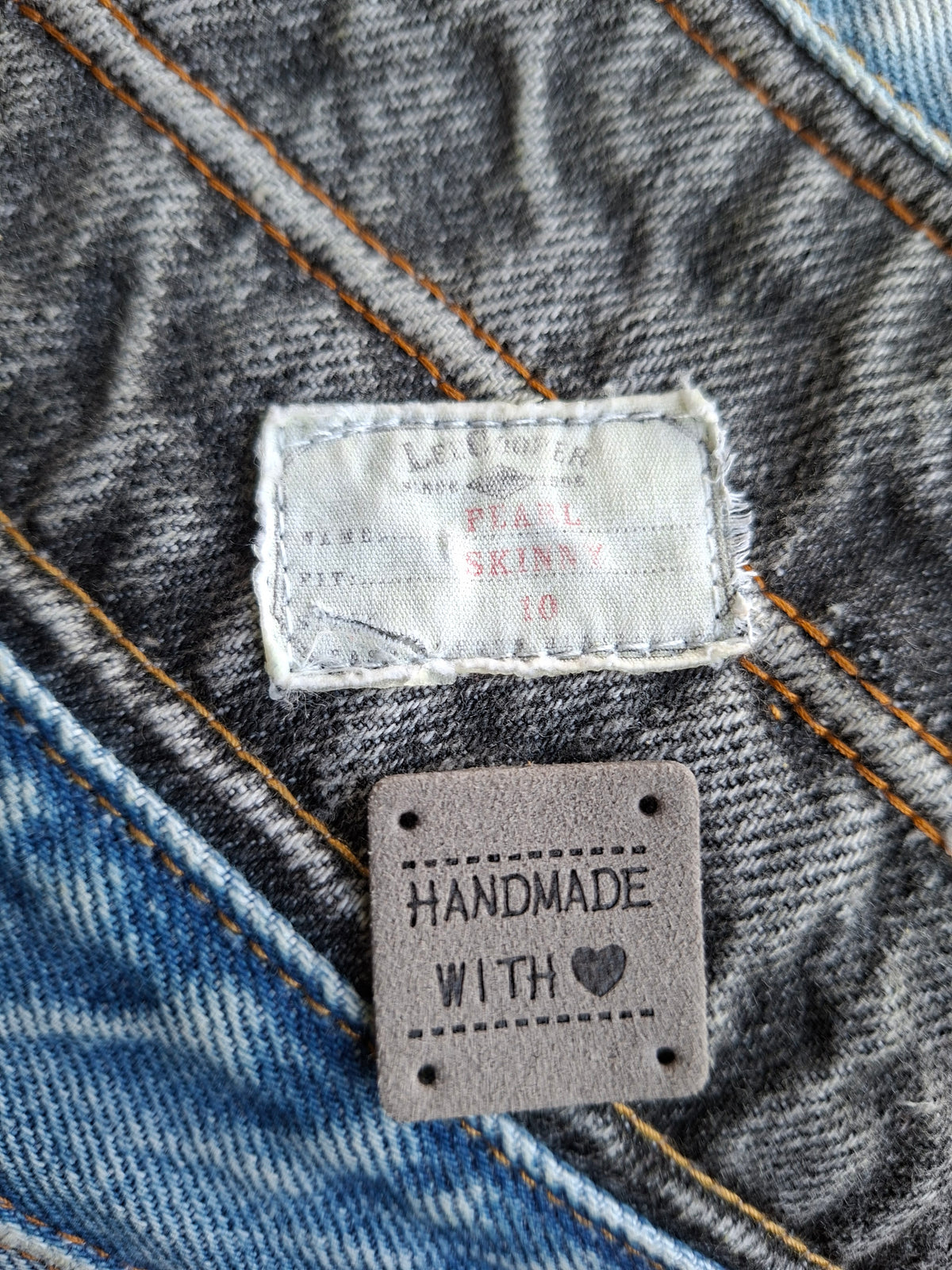 Faded Waistband Denim Make Up or Travel Pouch