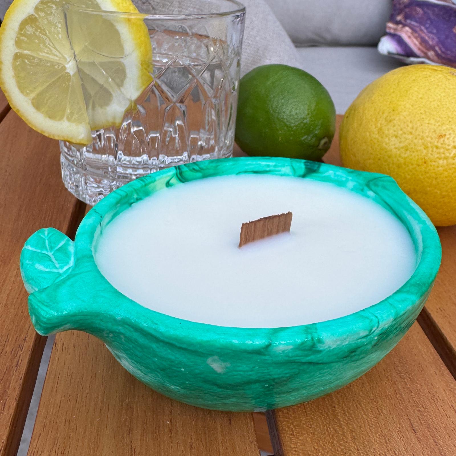 Concrete lime bowl candle with lime fragrance