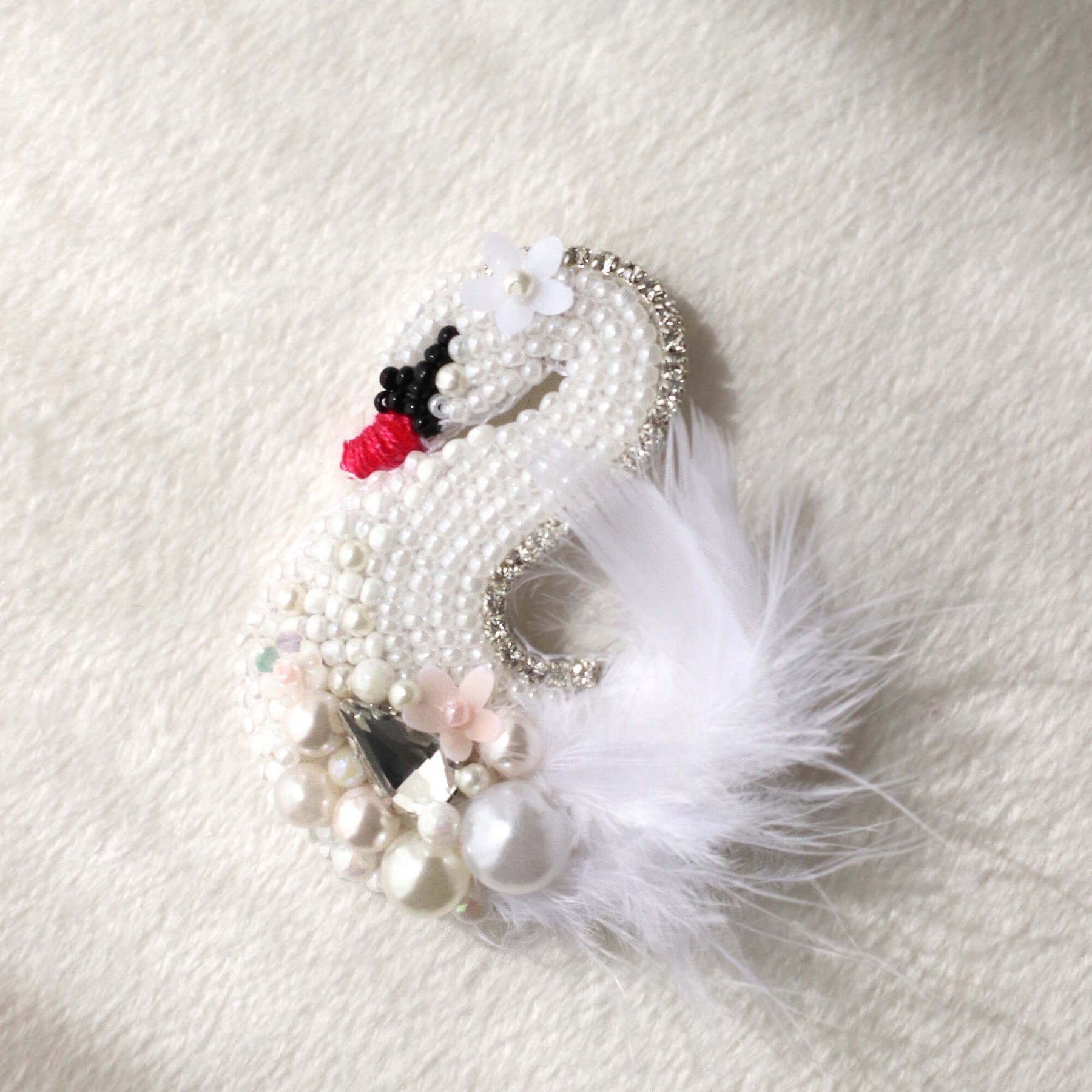 Celeste Pearl Swan Brooch