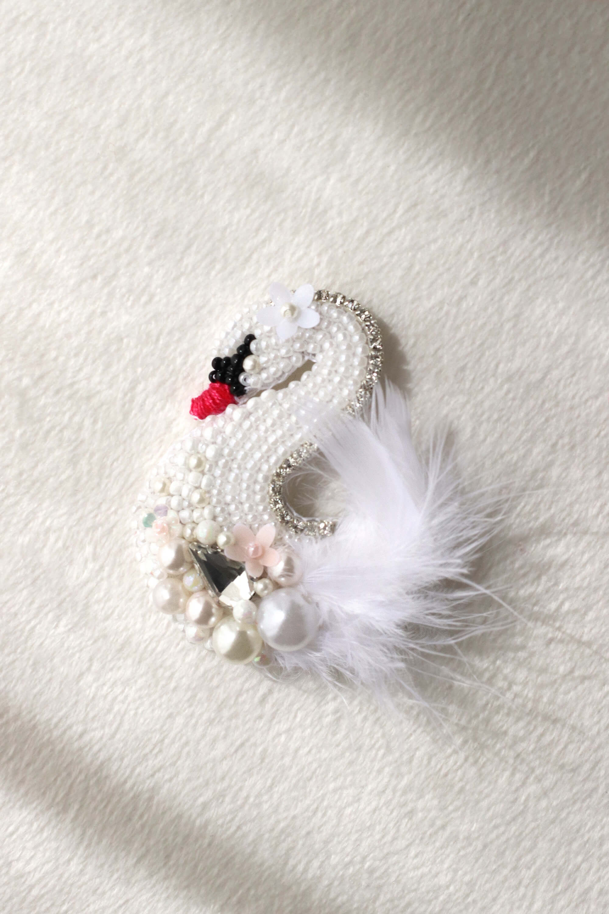 Celeste Pearl Swan Brooch
