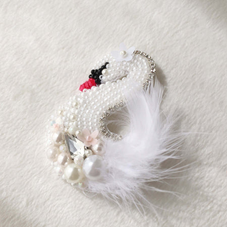 Celeste Pearl Swan Brooch