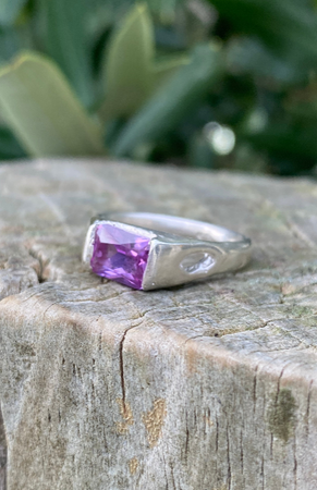 Delicate Signet Ring - Sterling Silver and Alexandrite