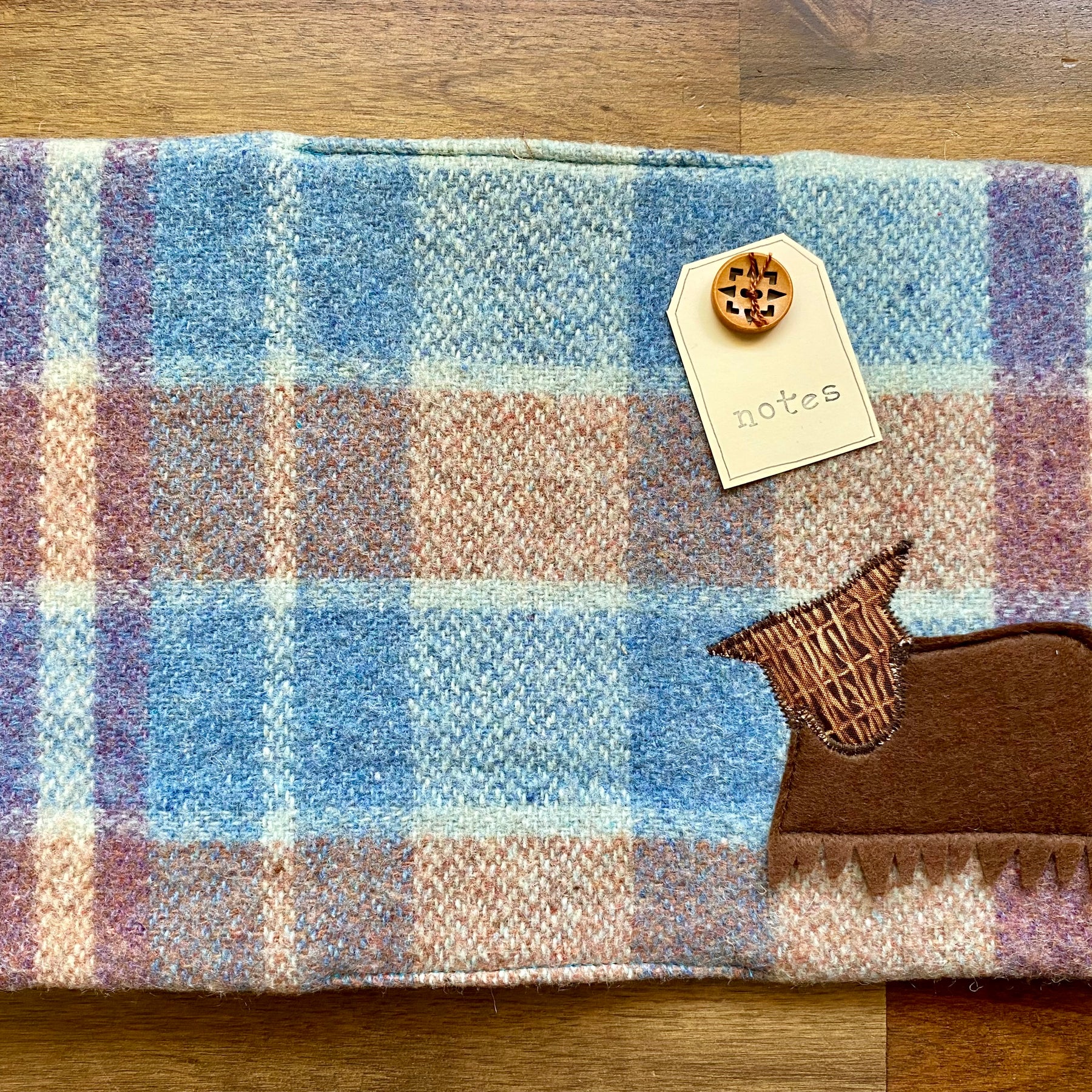 A5 Upcycled Notebook Highland Cow - Blue