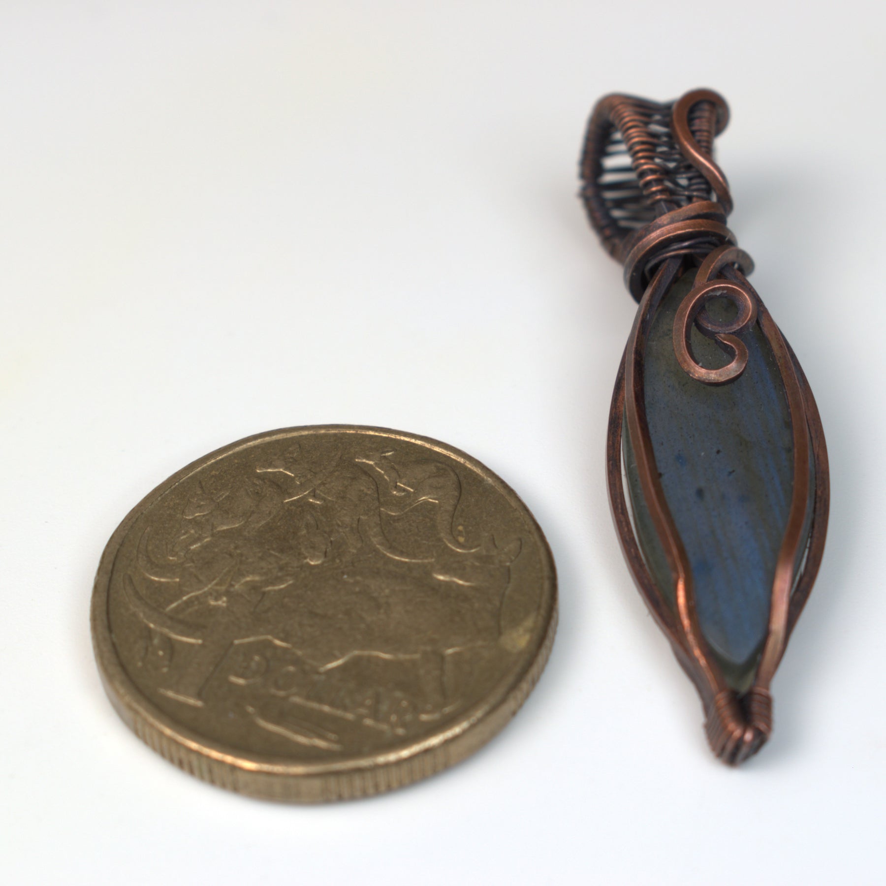 Midnight Current - Labradorite Copper Wrapped Pendant