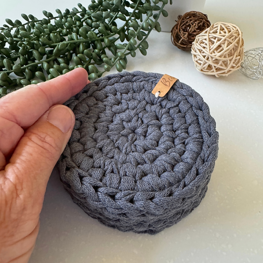 Coasters | Handmade crochet | Diesel Blue | Home Decor | Gift under $50