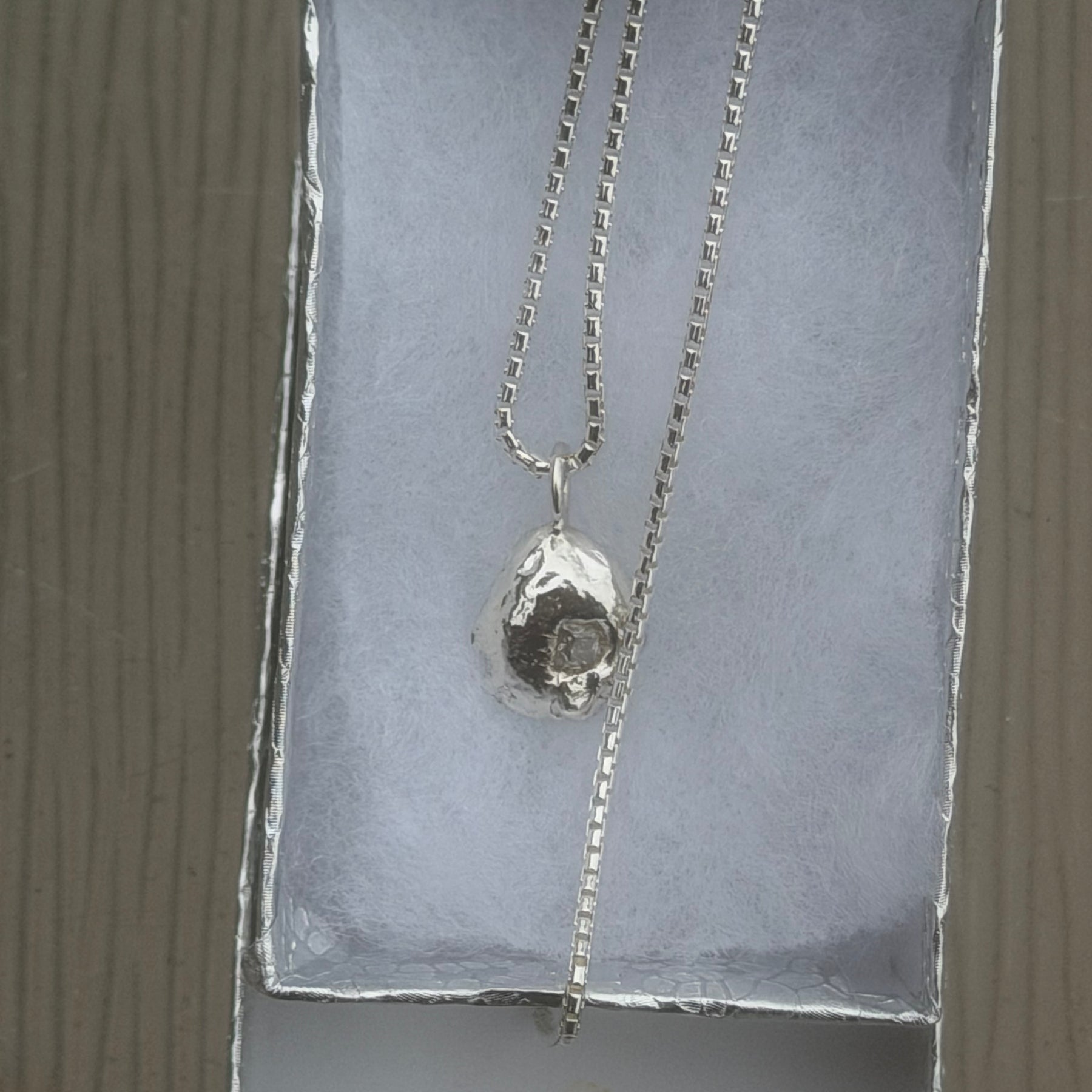 STERLING SILVER MOLTEN NUGGETnecklace