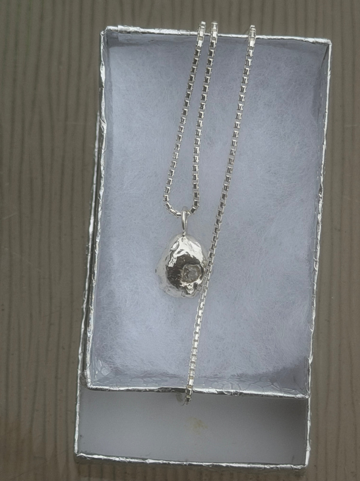 STERLING SILVER MOLTEN NUGGETnecklace