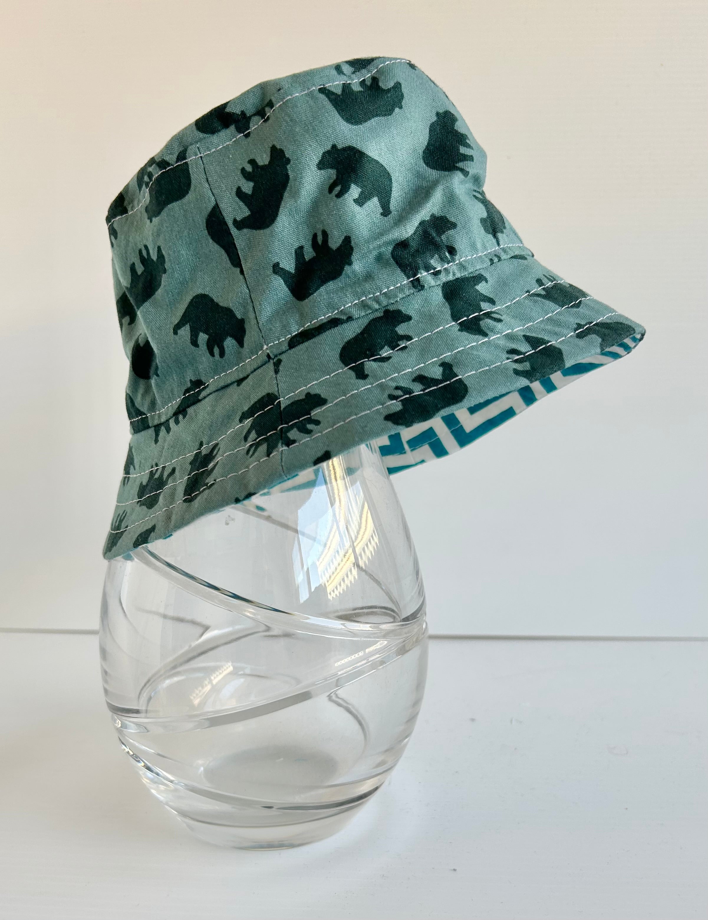 Ready to post- Small size regular brim hats with chin strap- reduced price