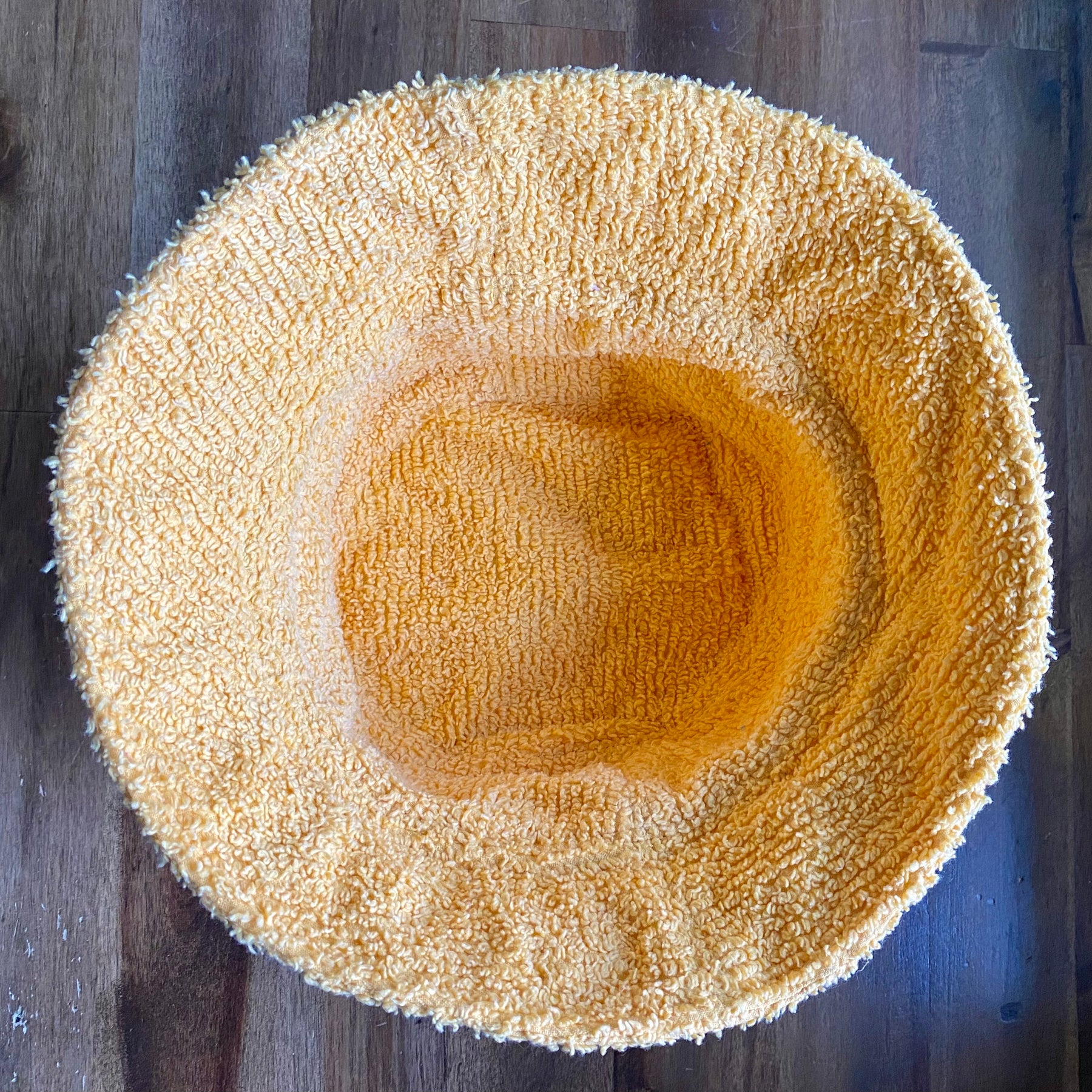 Bucket Hat - Upcycled Chenille Bedspread - Yellow