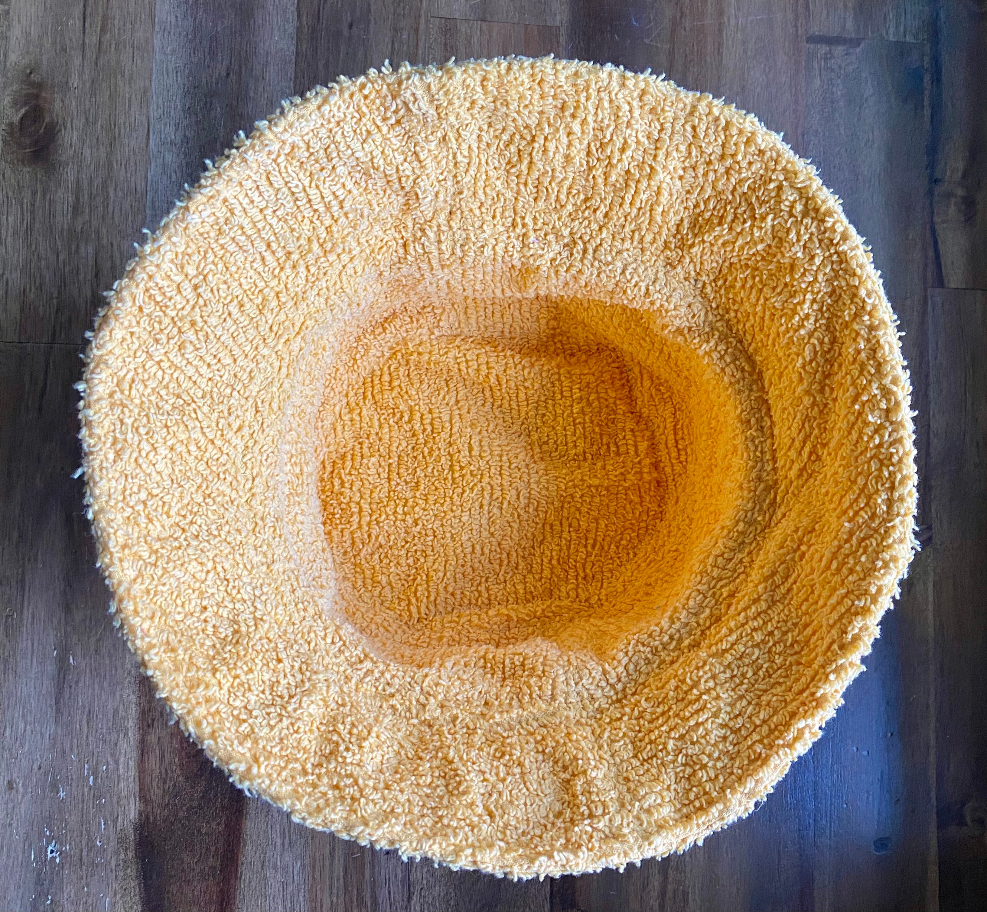 Bucket Hat - Upcycled Chenille Bedspread - Yellow