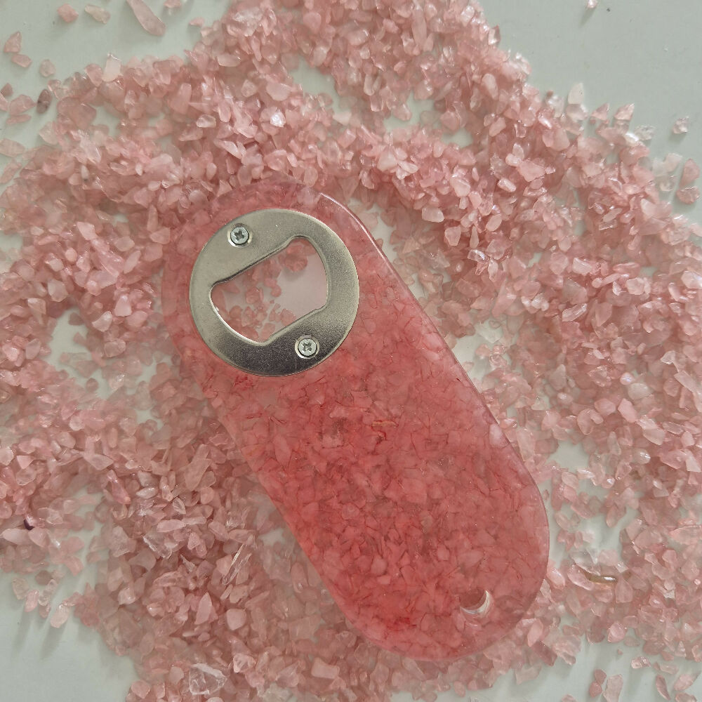 Rose quartz and resin bottle opener 9