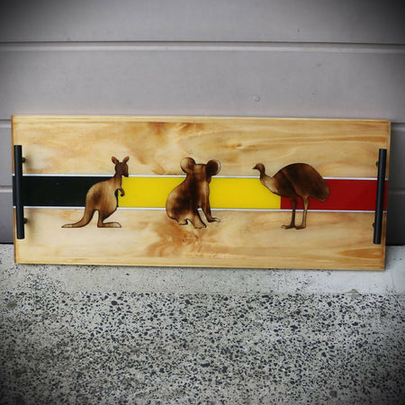 Aboriginal Inspired Serving Tray with handles