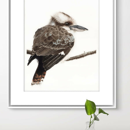 Australian Laughing Kookaburra Watercolor Art Print