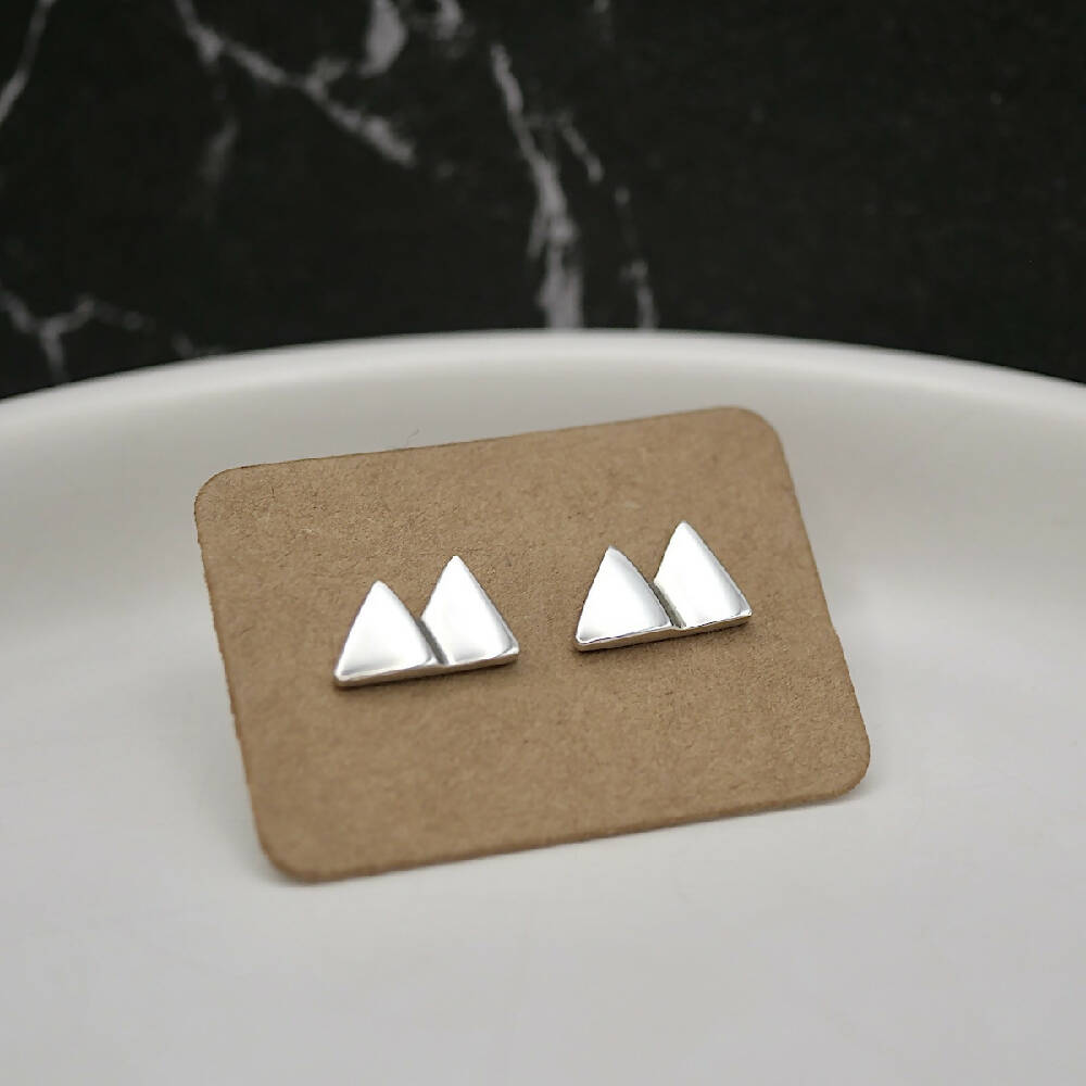 Mountain Studs - Handmade Sterling Silver Stud Earrings