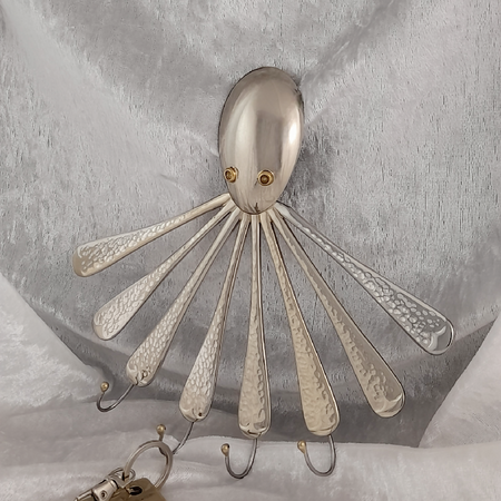 Silver keyring holder, Octopus an unusual gift