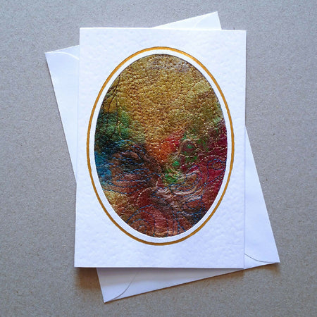 Embroidered silk paper card 15