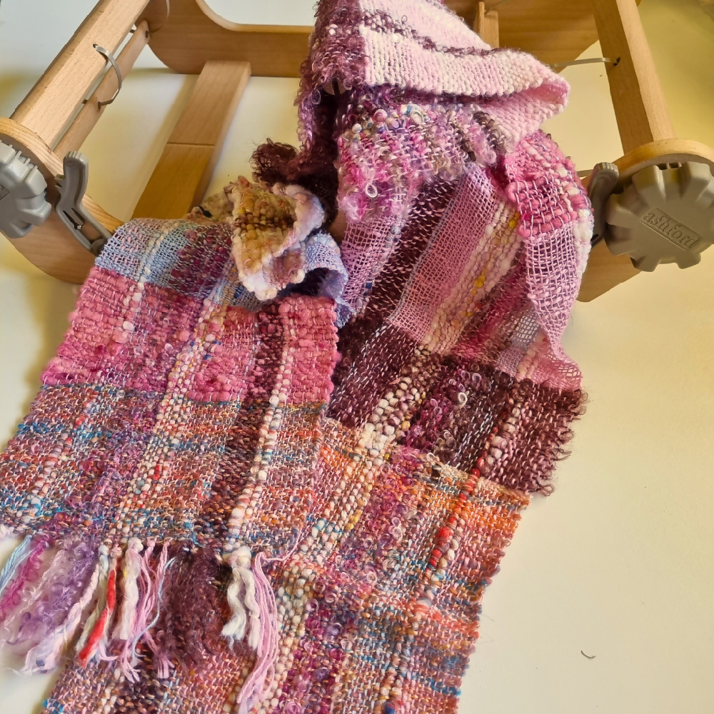 australian-artist-handmade-handwoven-pink-texture-scarf-2