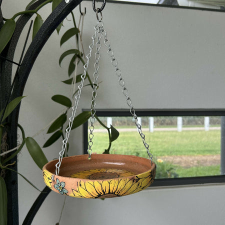 Hand Painted Ceramic Bird Feeder