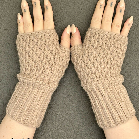 Alpine Stitch Fingerless Gloves Crochet Pattern