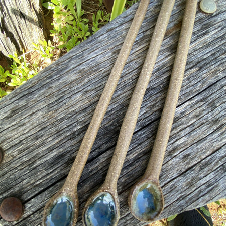 Ceramic Spoons/Long Handle/Rustic/ Handmade Pottery SOLD OUT