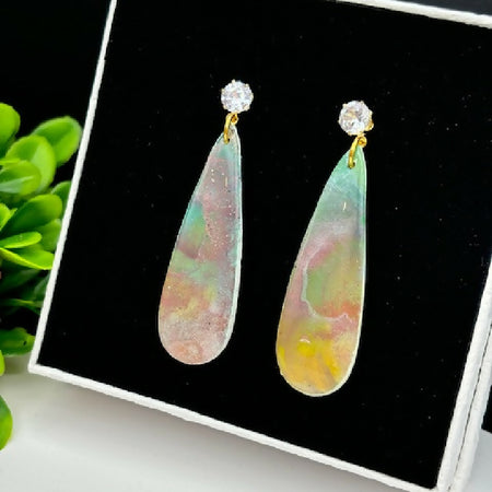 Iridescent Pastel Teardrop Earrings