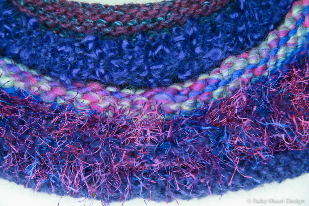 Paisley Purples Hand Knitted Cowl