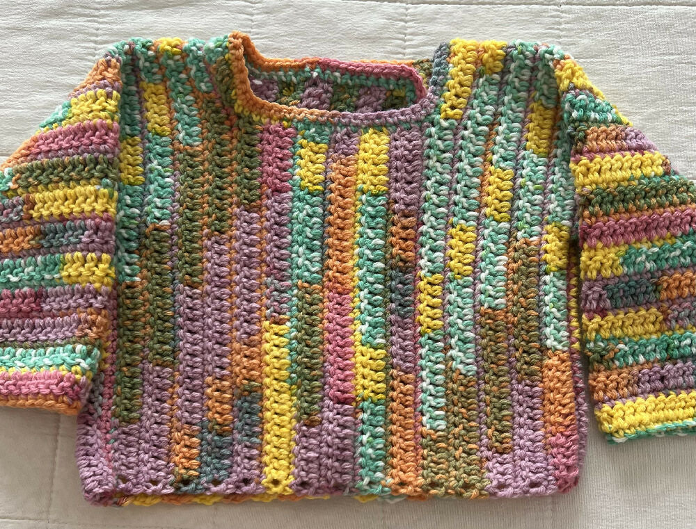 Crochet Baby Rainbow Top