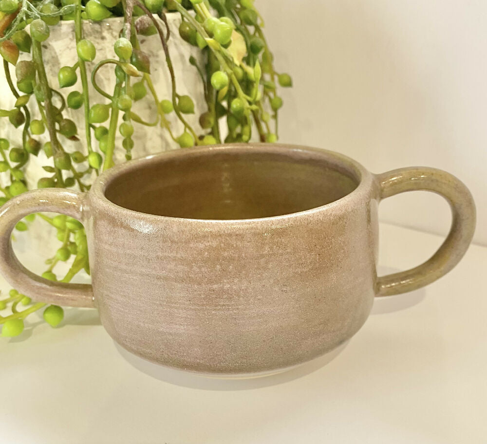 2 Handled Cup / Wheel Thrown Pottery