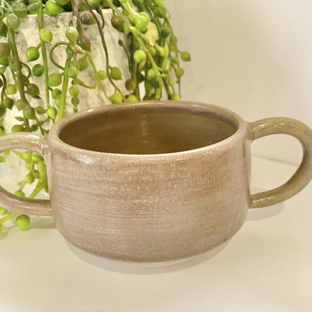 Double Handled Cup / Wheel Thrown Pottery