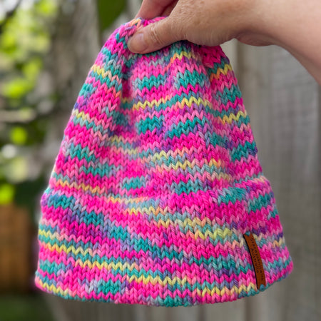 Rainbow pink beanie, Australian Merino Beanie