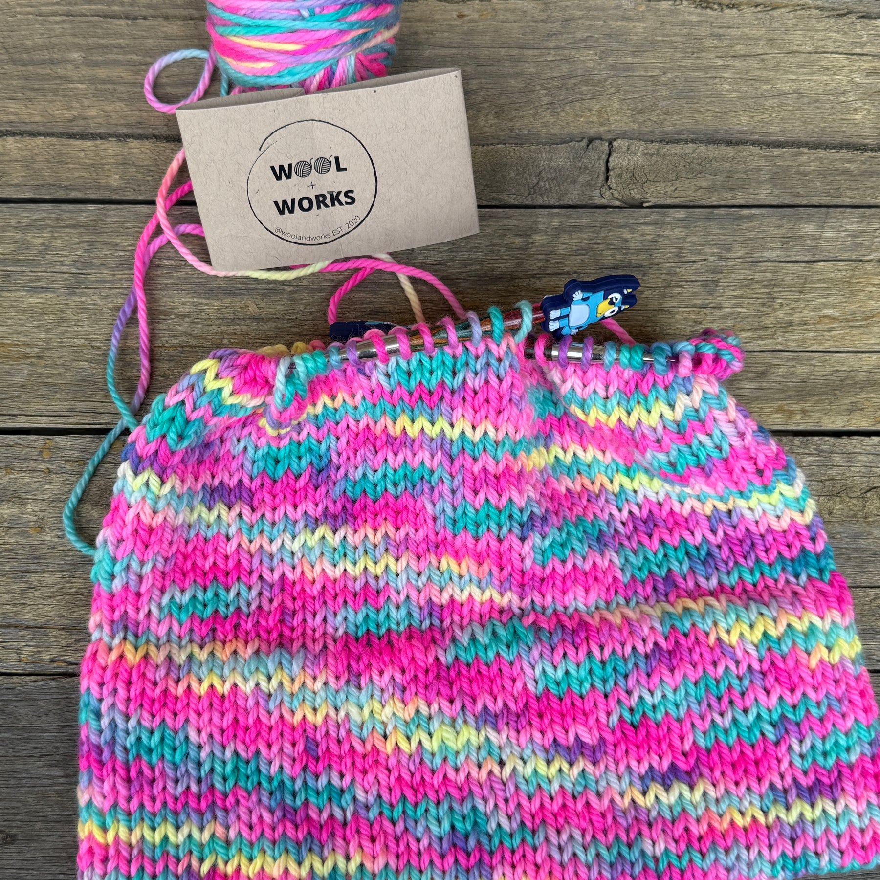 Rainbow pink beanie, Australian Merino Beanie