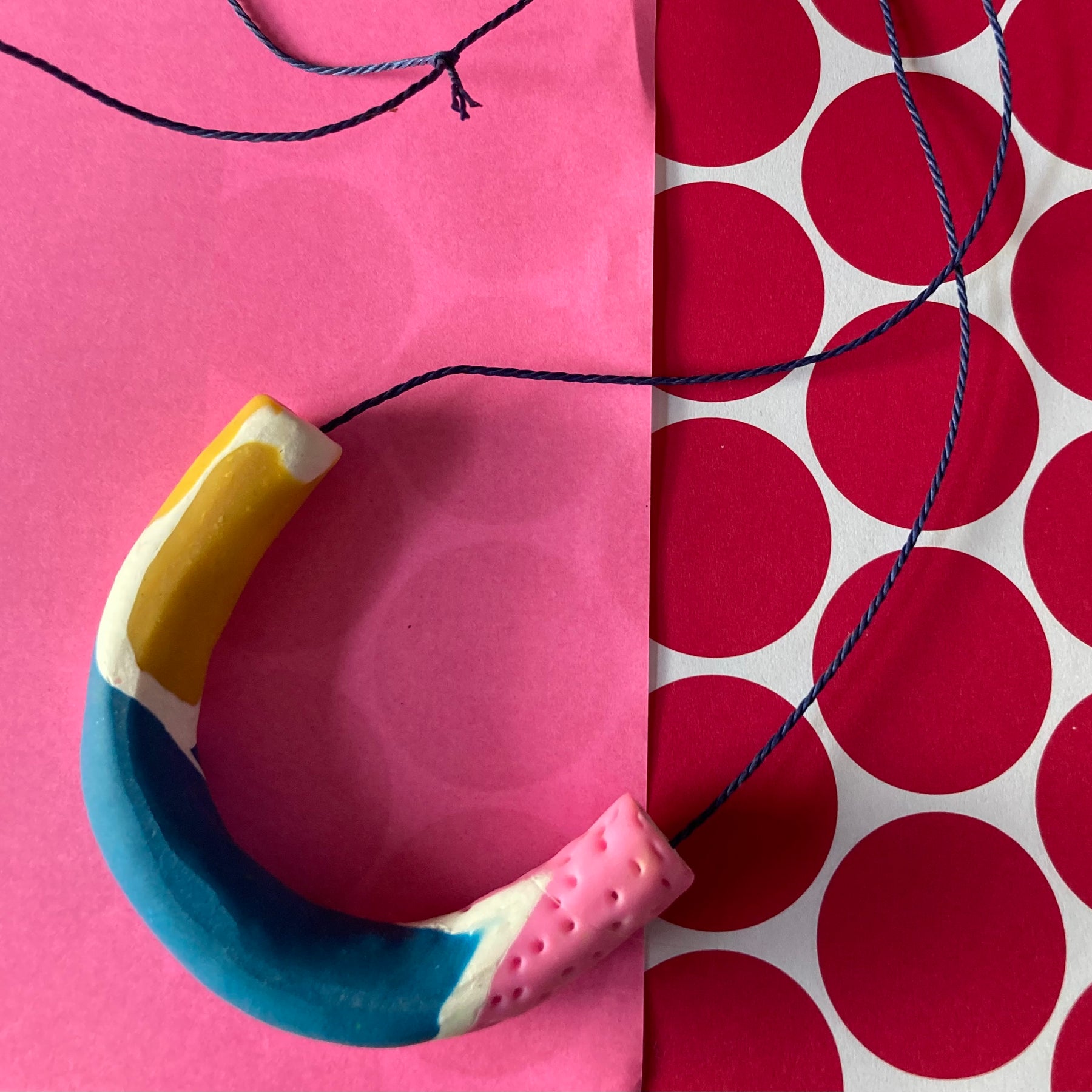 Polymer clay arch necklace