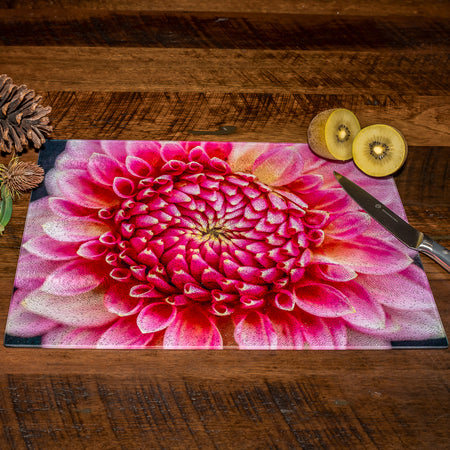 Dahlia Chopping Board - Tempered Glass