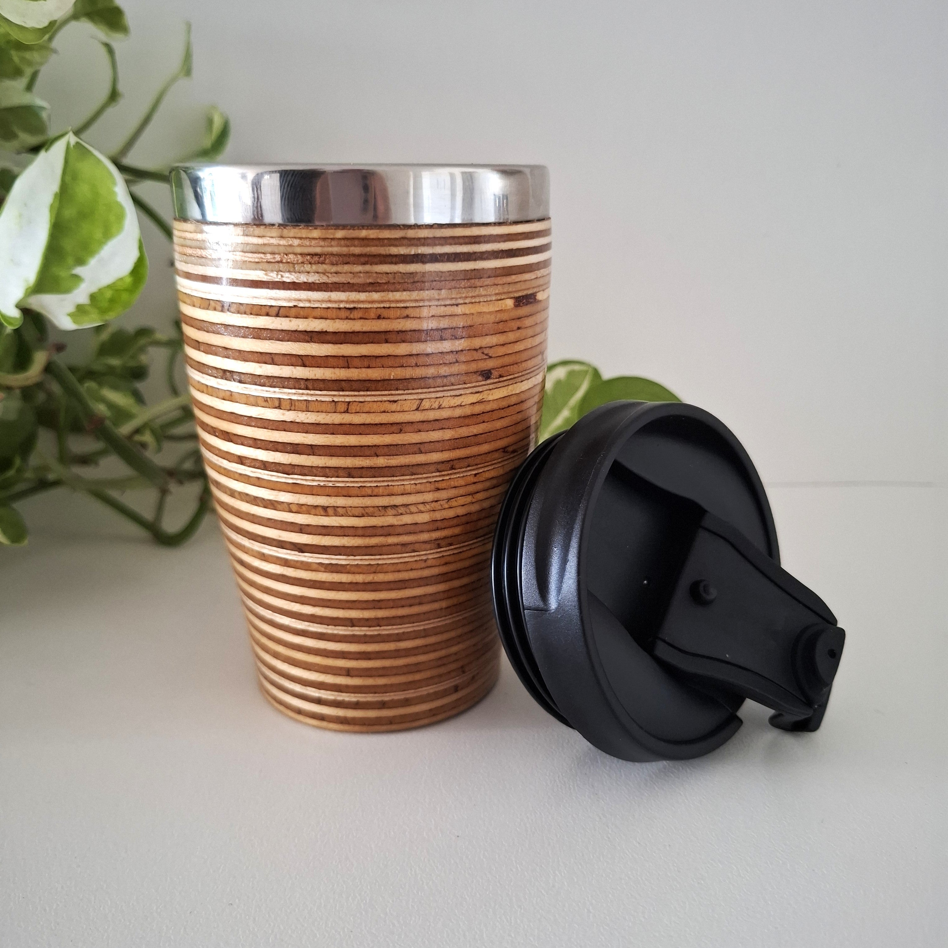 Handmade Wooden Travel Mug: Insulated Eco-Friendly Coffee Tumbler