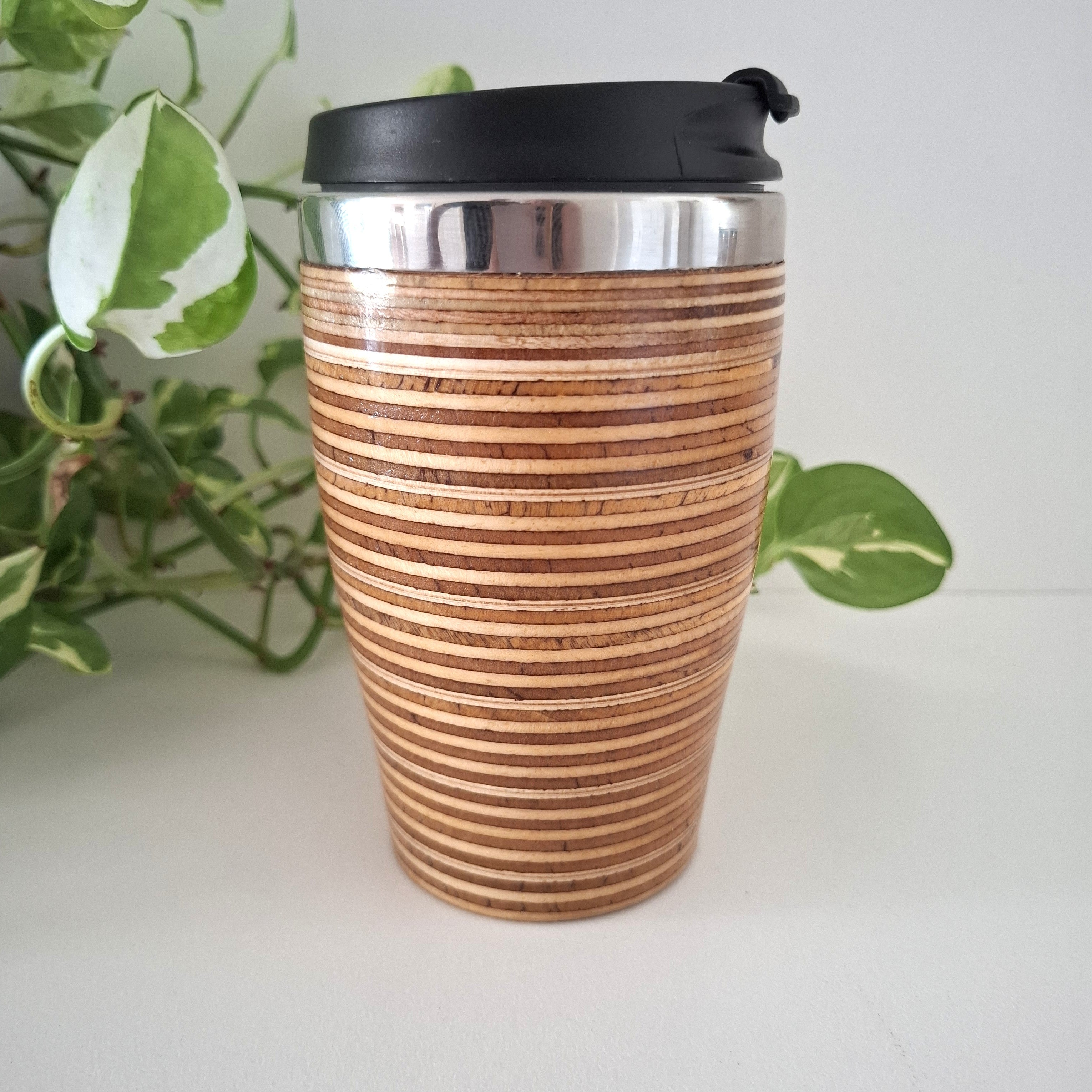 Handmade Wooden Travel Mug: Insulated Eco-Friendly Coffee Tumbler