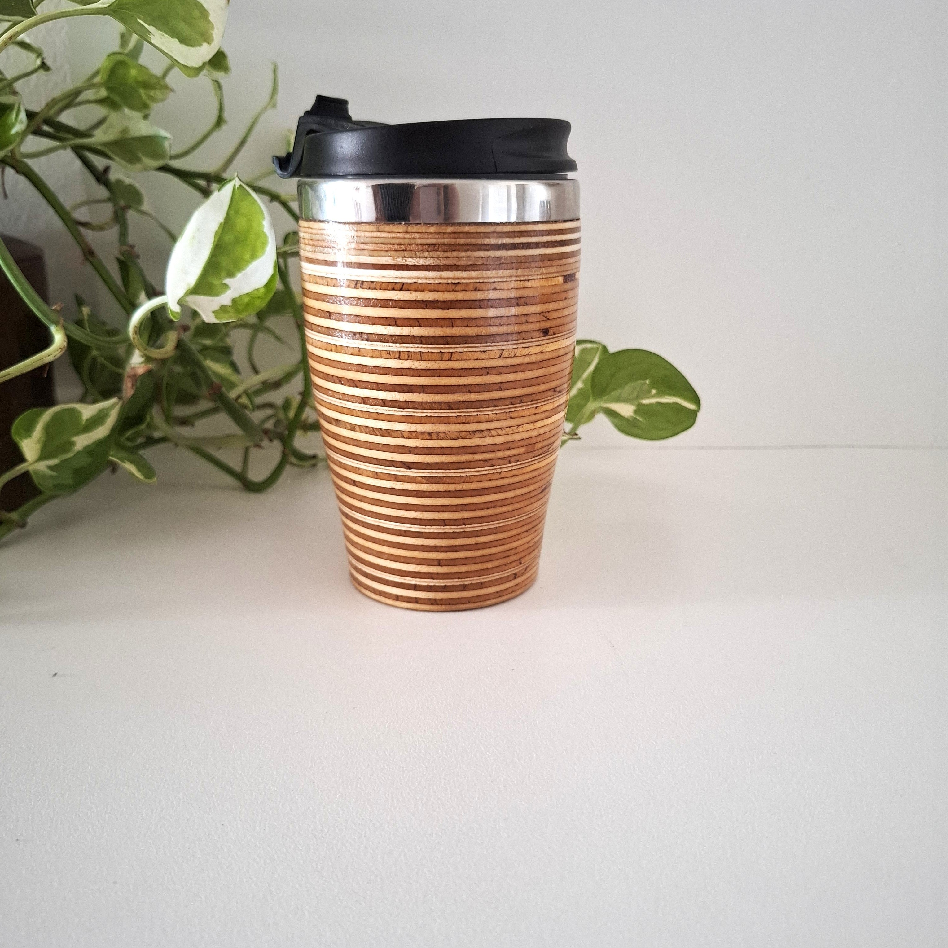 Handmade Wooden Travel Mug: Insulated Eco-Friendly Coffee Tumbler