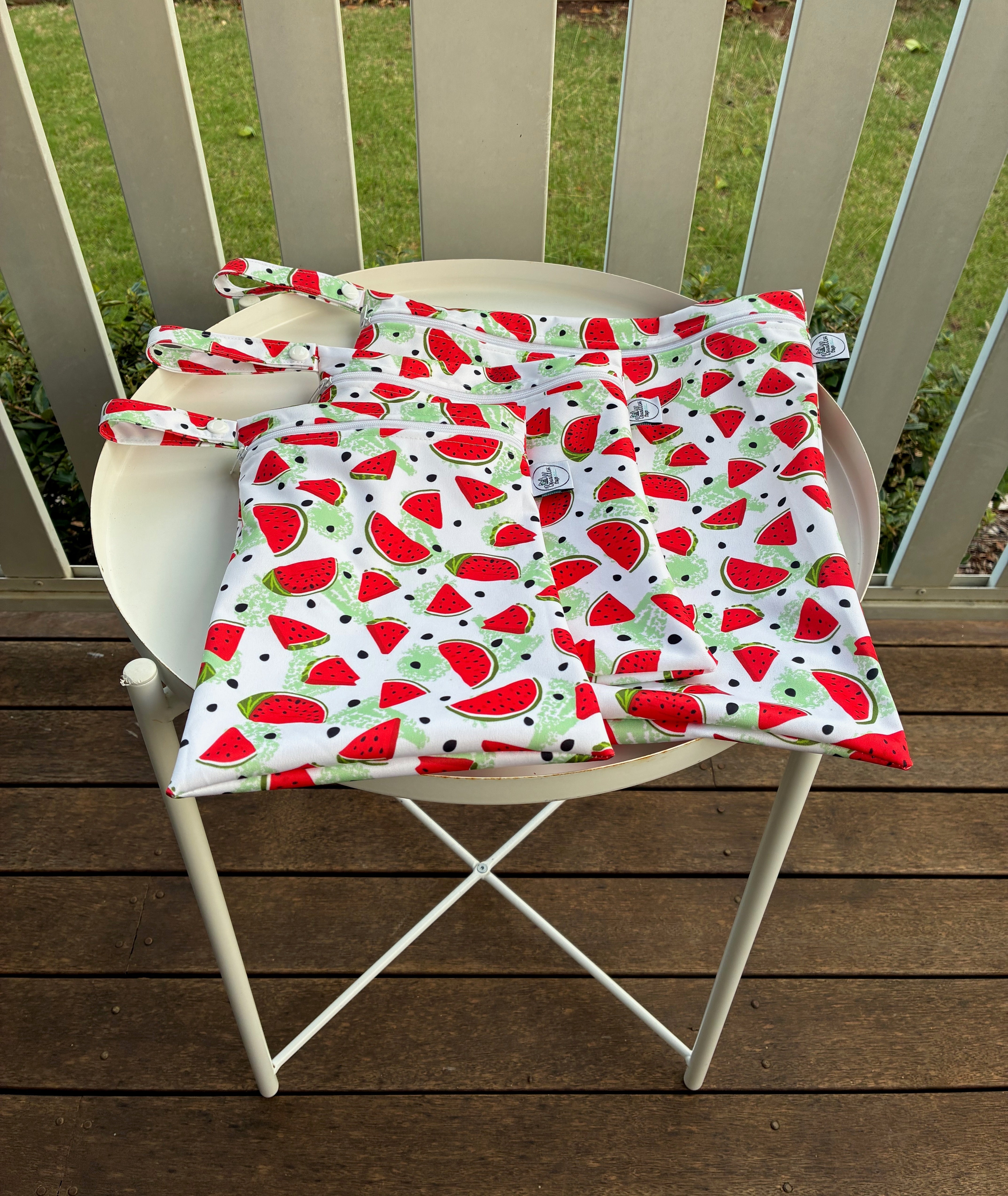READY MADE Water-resistant wet bags - Luscious Fruit Watermelon (Annette Winter)  | Ready to ship | FREE Postage