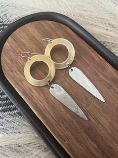 Rustic Brass & Silver Dangles