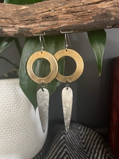 Rustic Brass & Silver Dangles