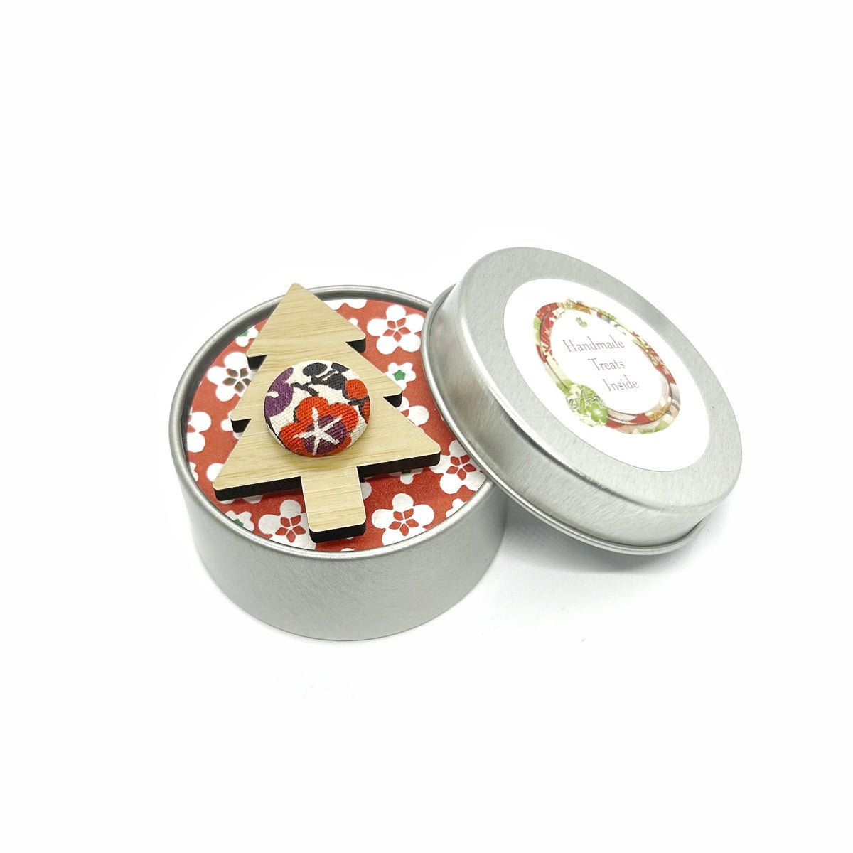 Kimono Christmas Tree Brooch with Gift Tin