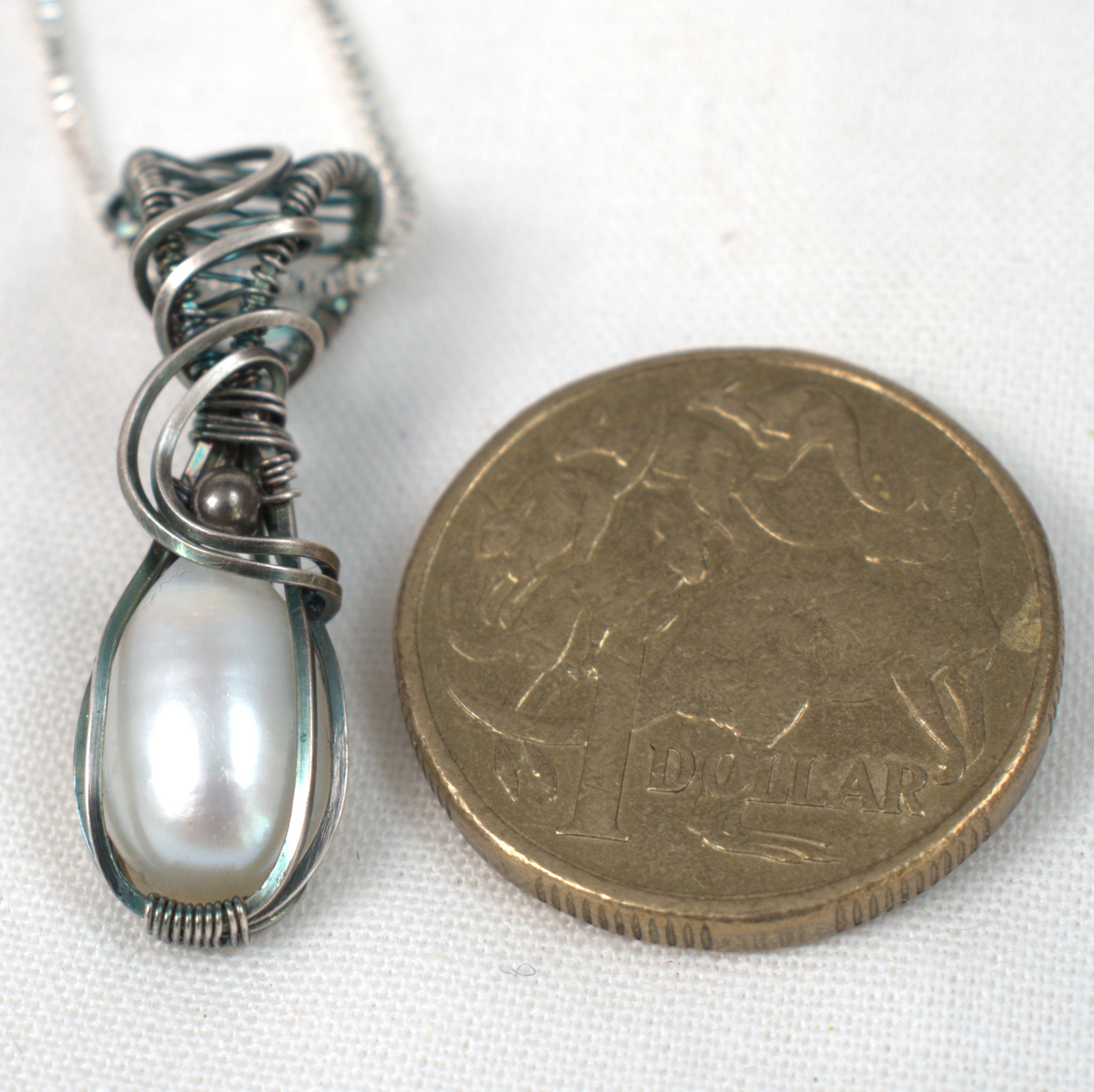 Silver Siren - Antiqued Silver Pearl Pendant