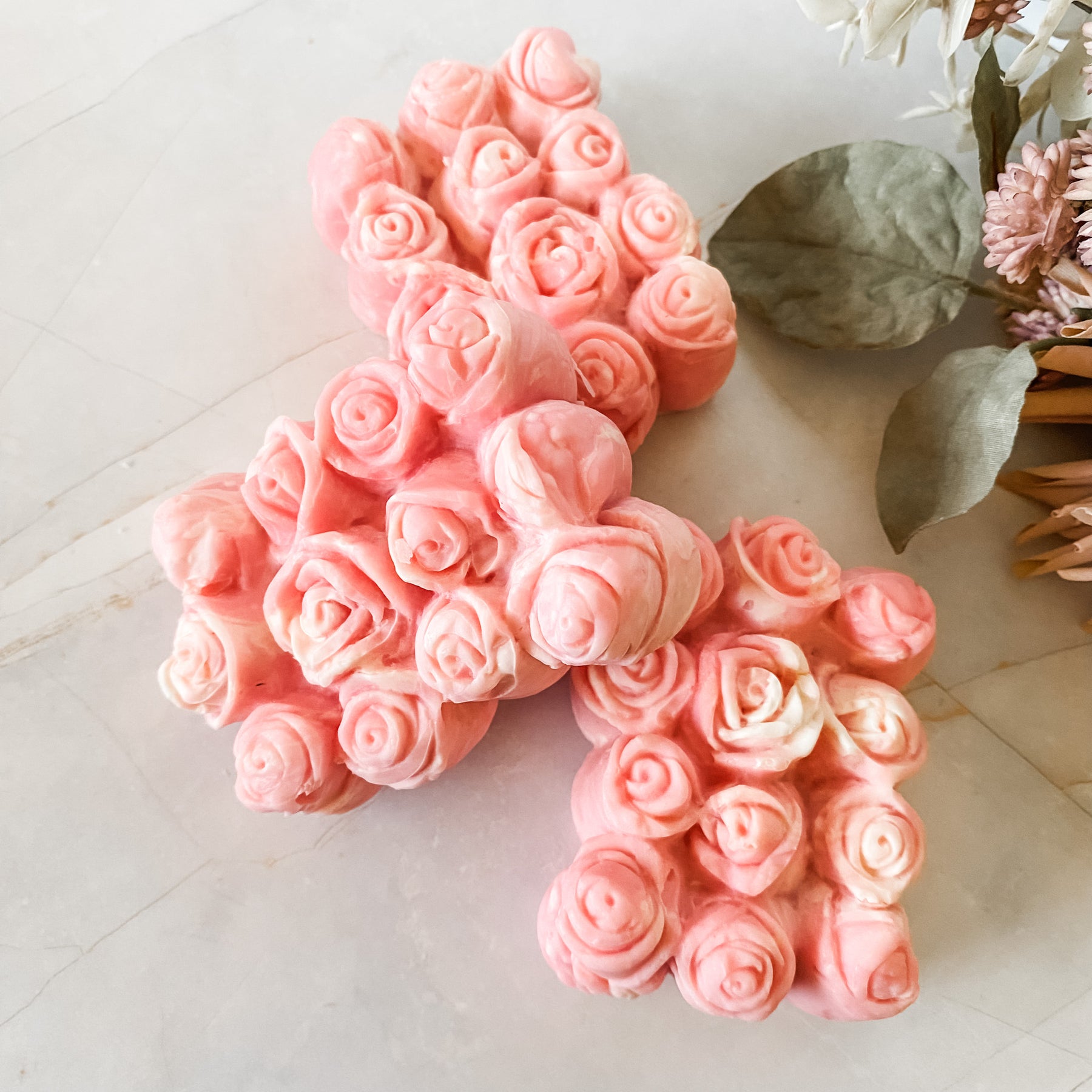 Handmade Hearts & Flower Buds Soap Bars | Valentine Day Soaps | Mother's Day Soaps
