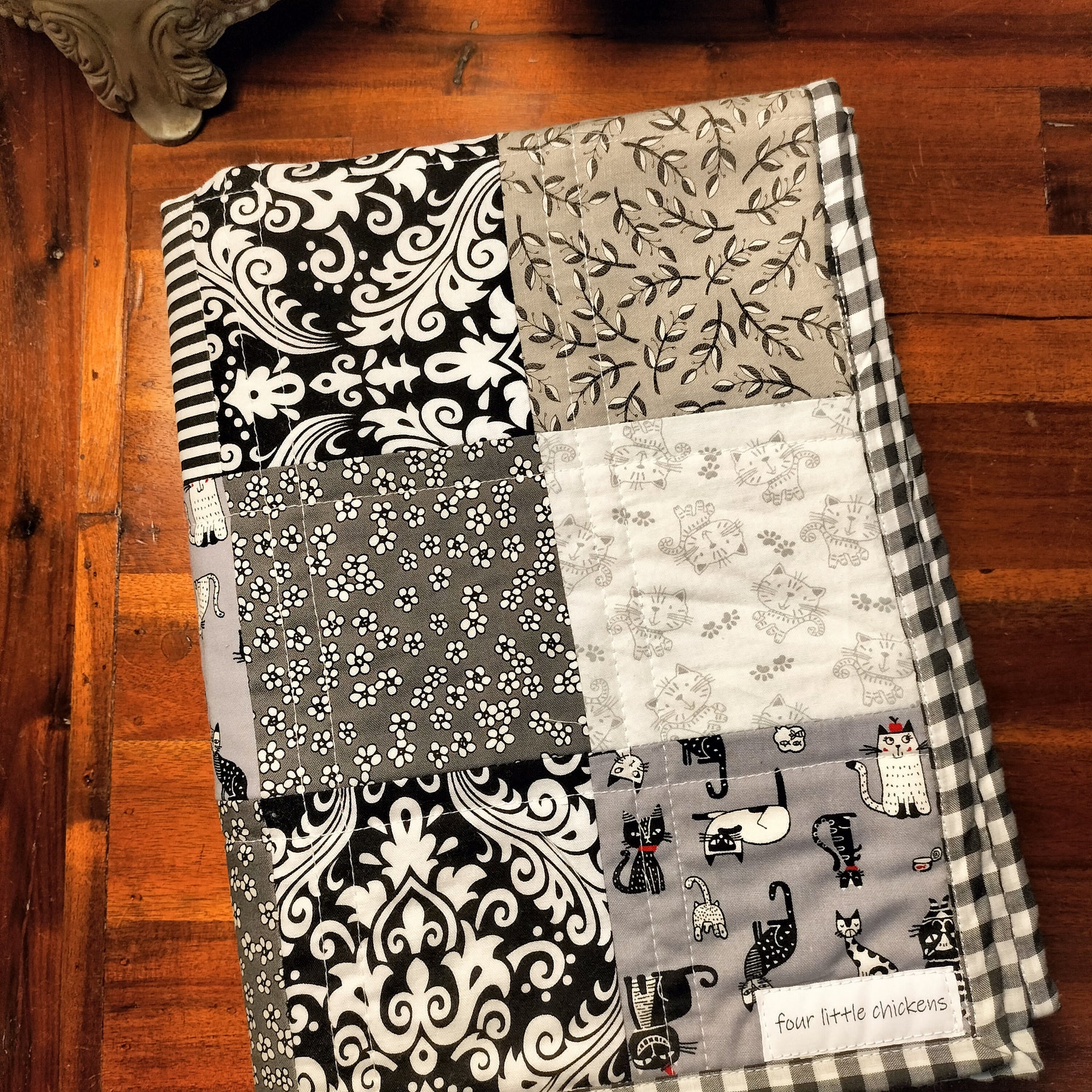 Whimsical Cat Cotton Patchwork Quilt