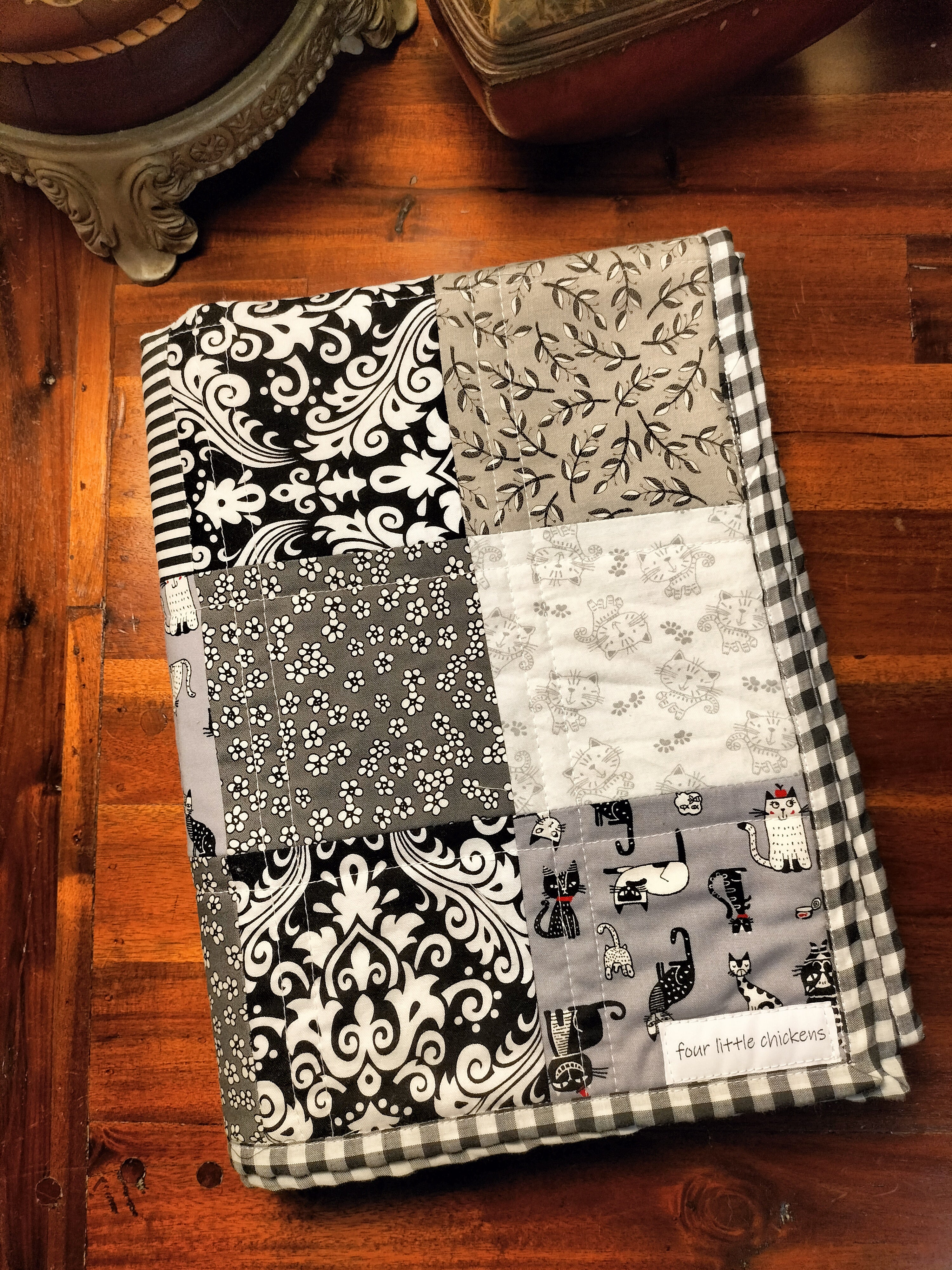 Whimsical Cat Cotton Patchwork Quilt