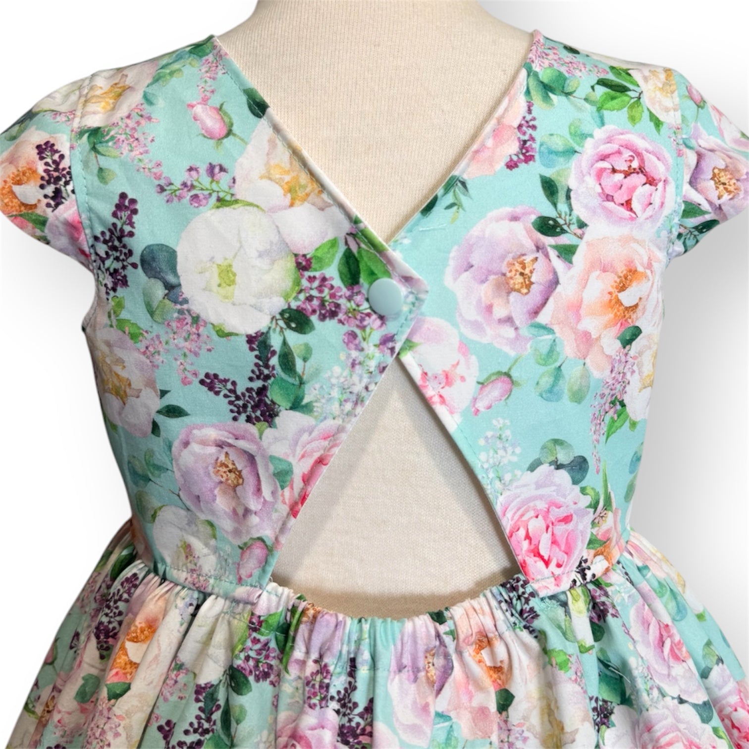 SIZE 3 Aqua Vintage Roses Destin Dress