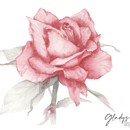 ROSE ARCHIVAL PRINTS AND CARD - TANGLED ROSE ART