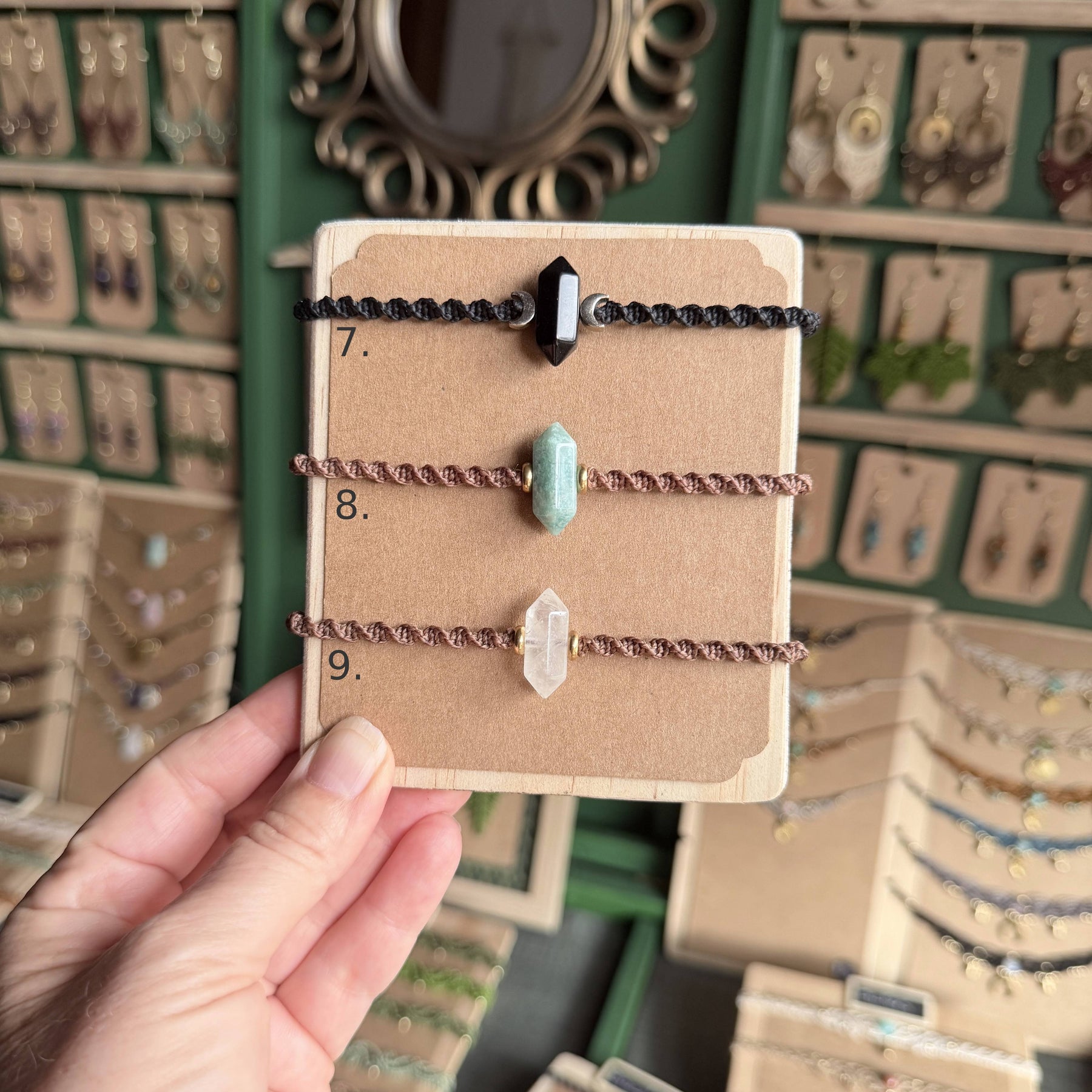 Macrame Double Terminated Crystal Bracelet