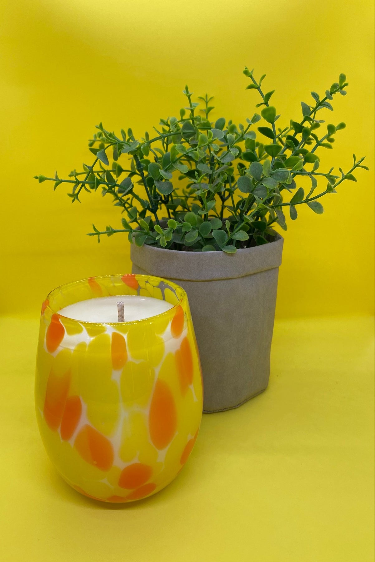 Renee Orange & Yellow Pattern Glass - Poured to Order