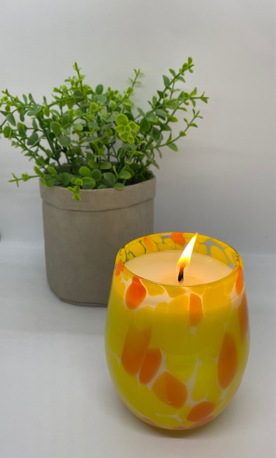 Renee Orange & Yellow Pattern Glass - Poured to Order